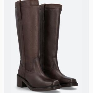 FRYE KATE pull on bootie Dark Brown Leather Heeled Boots